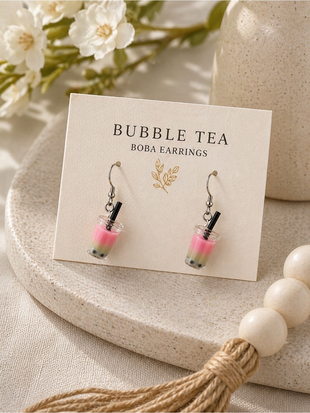 Bubble Tea Boba Earrings